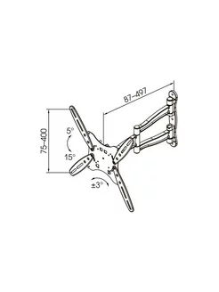 Кронштейн для телевизора TECHNO-5 серый 15"-55" макс