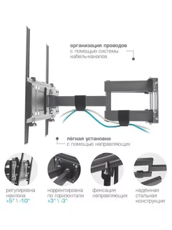 Кронштейн для телевизора PIXIS-L-2 черный