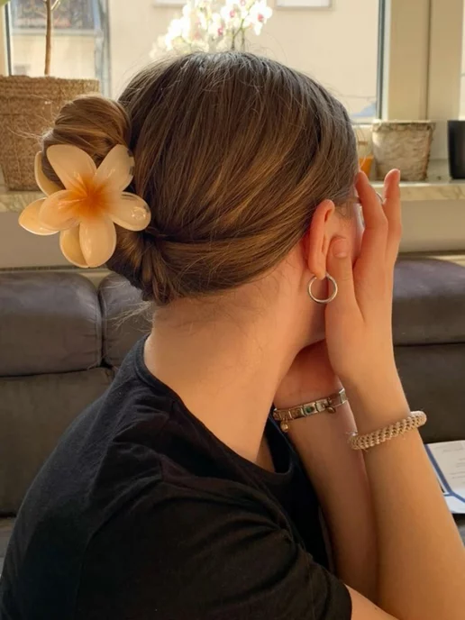 HAIR LAB заколка крабик цветок красивая комплект 3шт, 3 шт, фото 3