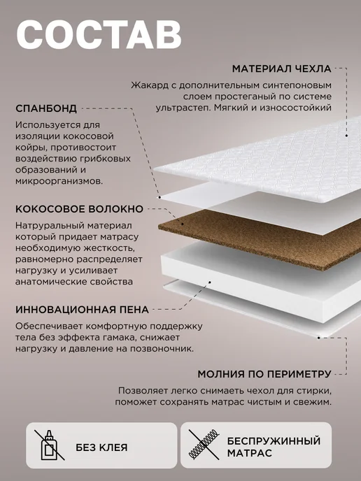 COMFY SON Ортопедический детский матрас 160*70 Junior Cocos, вариант, фото 2