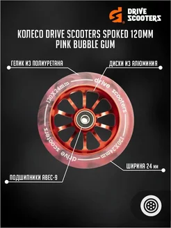 Колесо Drive Spoked 120mm pink bubble gum