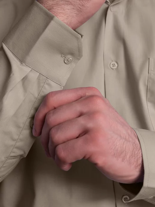 OSSBORN WEAR Рубашка классическая с длинным рукавом, бежевый, фото 7