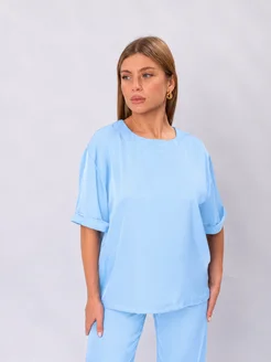 Костюм атласный брючный двойка