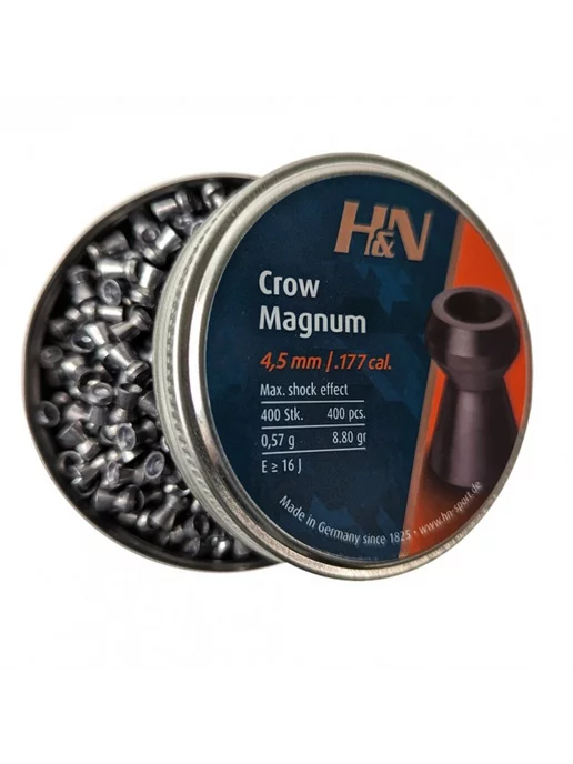 H&N Пули для пневматики Crown Magnum 4,5 мм 0,57г (400шт), 0,57 г, 400 шт, фото 6