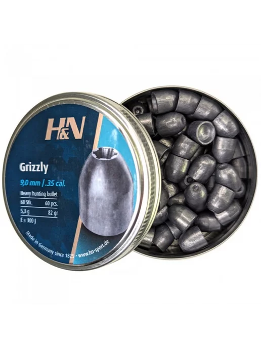 H&N Пули для пневматики HN Grizzly 9,0мм 5,3гр 60шт, 5,3 г, 60 шт, фото 6