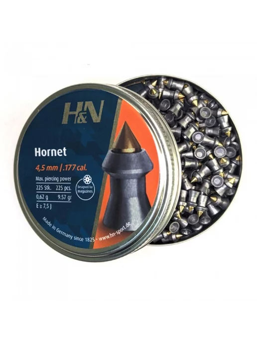 H&N Пули для пневматики HN Hornet 4, 5мм 0, 62гр. (225 шт), 62 г, 225 шт, фото 2