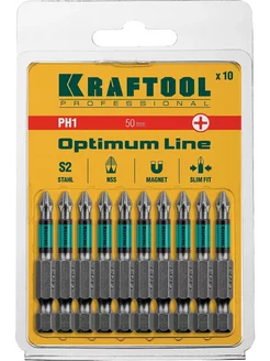 Биты Optimum Line PH 1х50 мм 10 шт 26122-1-50-10 Kraftool 252204910 купить за 488 ₽ в интернет-магазине Wildberries