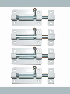 Шпингалет на дверь, задвижка накладная 4 шт. Белая