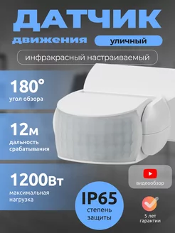 Датчик движения для освещения уличный от сети IP65 настенный TDMElectric 252440350 купить за 836 ₽ в интернет-магазине Wildberries