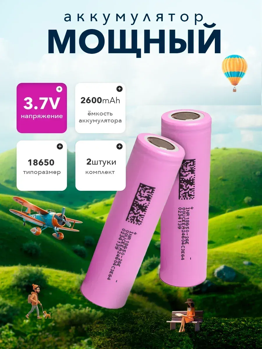 Аккумулятор 18650 3 7v Li-ion купить по цене 14,32 р. в интернет-магазине Wildberries в Беларуси | 252485994