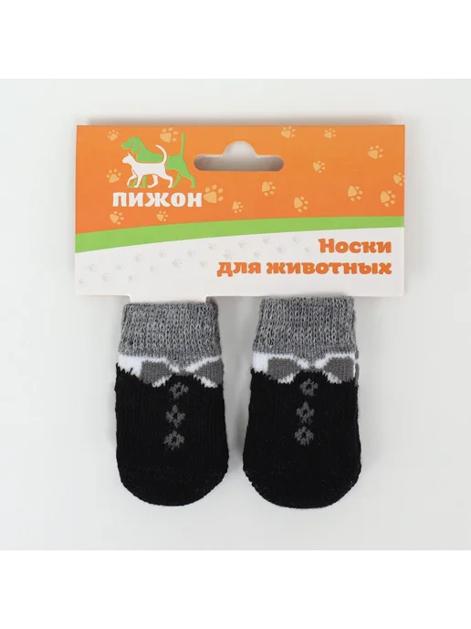Пижон Носки для собак и кошек мелких и средних пород нескользящие, черный, фото 3