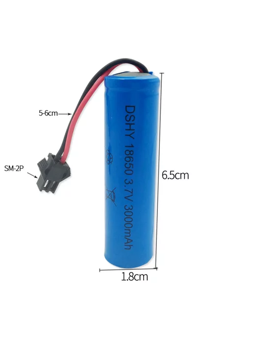 AWELLY Аккумулятор 18650 3000 mAh, 3.7V, разъем SM-2P, 3000 мАч, фото 2