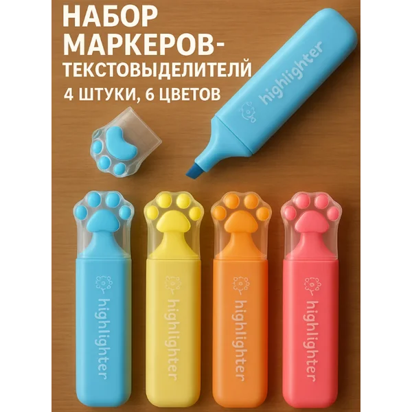 Набор маркеров текстовыделителей 4шт
