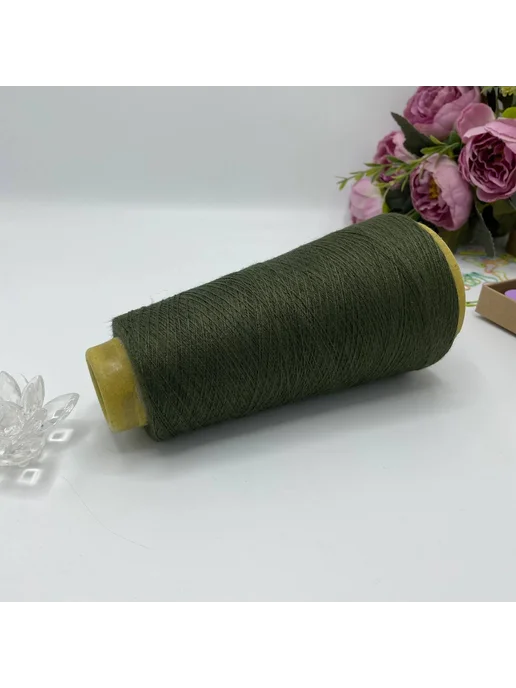 Шелкопряд_YARN Добавочная эластичная нить полиамид с вискозой, зеленый, фото 2