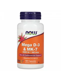 MEGA D-3 & MK-7 120 капсул NOW 252794927 купить за 2 428 ₽ в интернет-магазине Wildberries