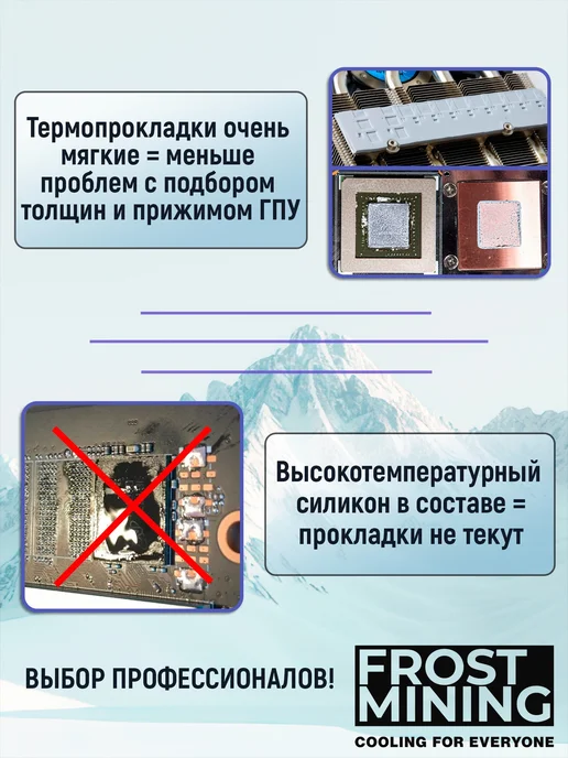 FrostMining Термопрокладка 0.5мм 20 Вт мК 100X100мм, 100x100 мм, 20 Вт, фото 2