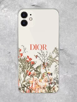 Чехол на iPhone 11 принт Dior цвет белый