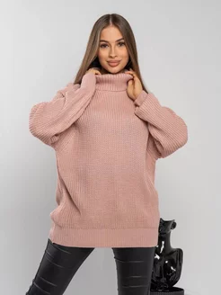 Свитер удлиненный оверсайз с горлом вязаный KG Fashion 252843763 купить за 1 319 ₽ в интернет-магазине Wildberries