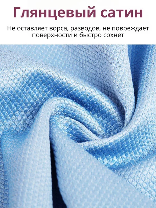 SaliHome Тряпки для стекол без разводов, голубой, фото 4