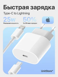 Зарядка для iPhone быстрая - Кабель и Блок 25W