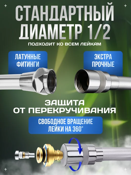 Artful Шланг для душа 1,5 метра, вариант, фото 3