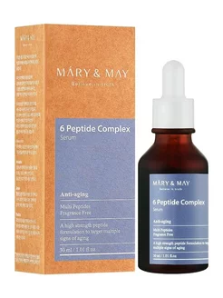 Омолаживающая ампула 6 Peptide Complex Serum 30 мл MARY&MAY 253253534 купить за 1 317 ₽ в интернет-магазине Wildberries