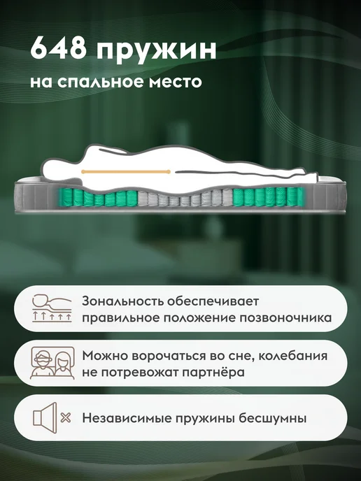 Правила мебели Матрас 90х200 пружинный Нокс лайт, Белый, 90x200, фото 4