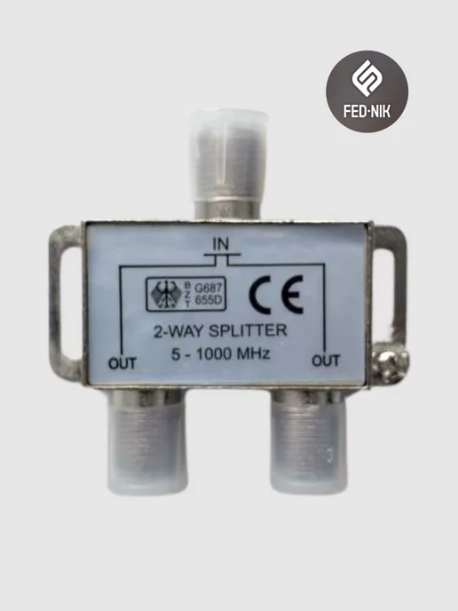 FED-NIK Сплиттер антенный F на 2 ТВ 5-1000 MHZ, вариант, фото 3