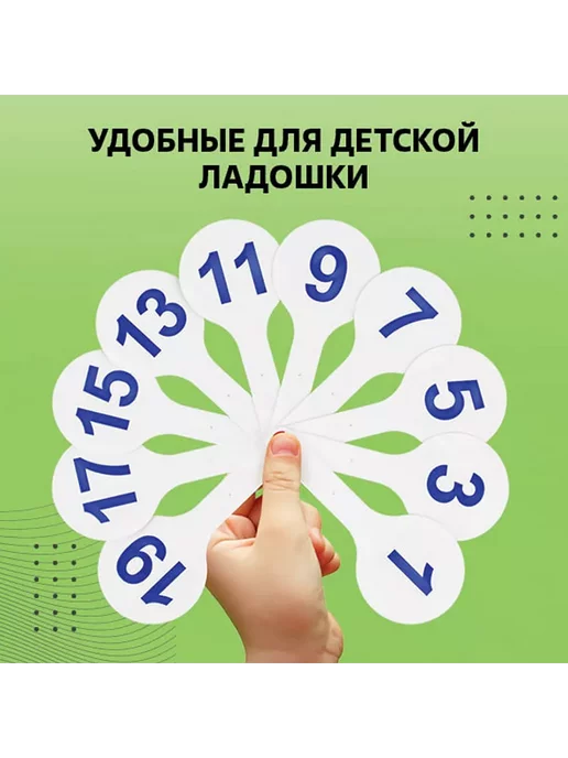 ProMarket2 Набор веер-касс, гласные, согласные, цифры от 1 до 20, синий, фото 2