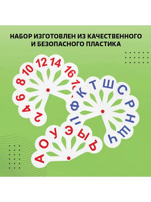 ProMarket2 Набор веер-касс, гласные, согласные, цифры от 1 до 20, синий, фото 6