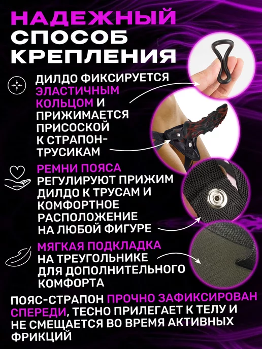 Sweet life good night Трусы пояс для страпона, черный, фото 2