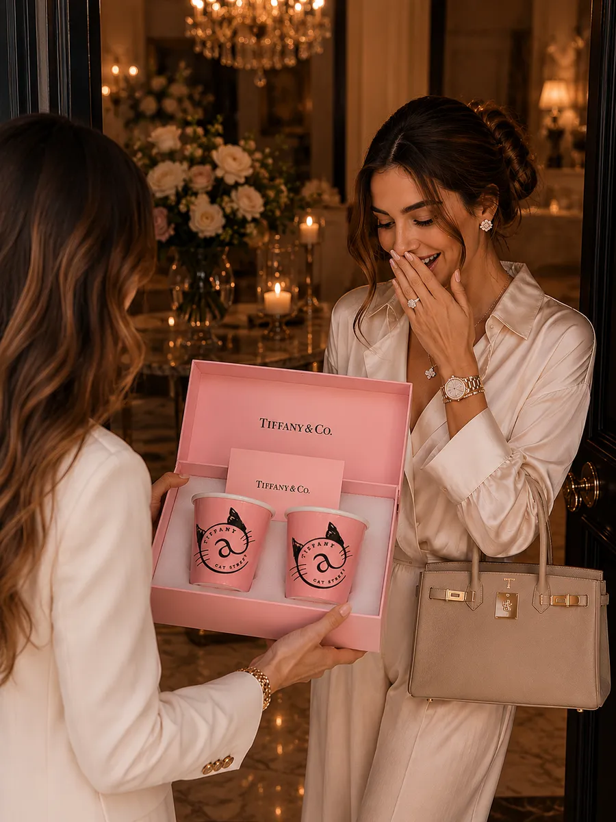 Стаканы Tiffany cat street керамика