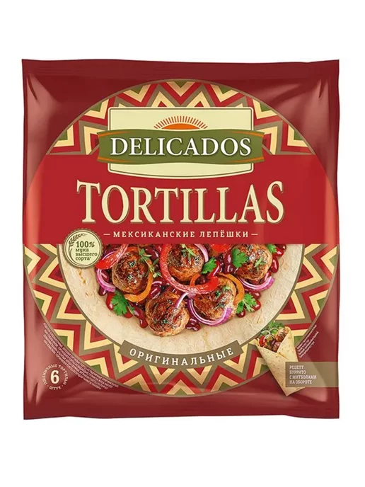 DELICADOS Тортильи пшеничные оригинальные, 400 г, 2 шт, 400 г, 2 шт, фото 2