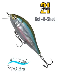 Воблер Bet-A-Shad 63 F-SR 012 Pontoon21 253547424 купить за 1 310 ₽ в интернет-магазине Wildberries