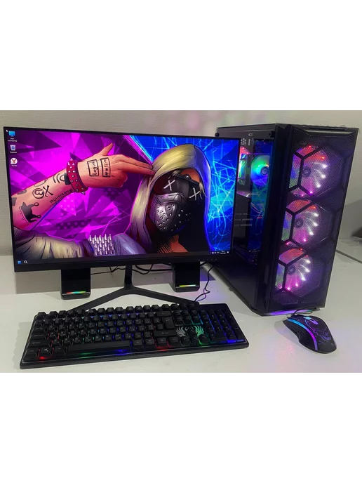 Компьютерс Компьютер с монитором 27"- intelX RX580-8G 16Г SSD-1000G, 5808 г, 16 г, фото 2