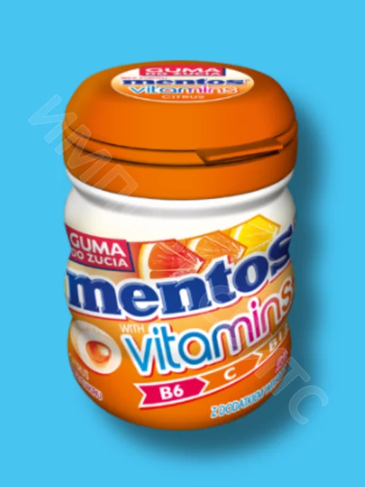 Mentos Жевательная резинка Ментос Vitamins Цитрус 50г, 50 г, фото 2