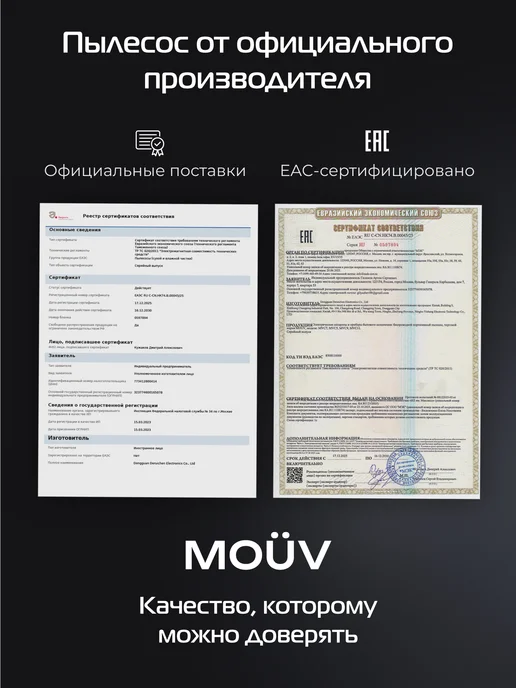 MOUV Пылесос для автомобиля беспроводной мощный, вариант, фото 7