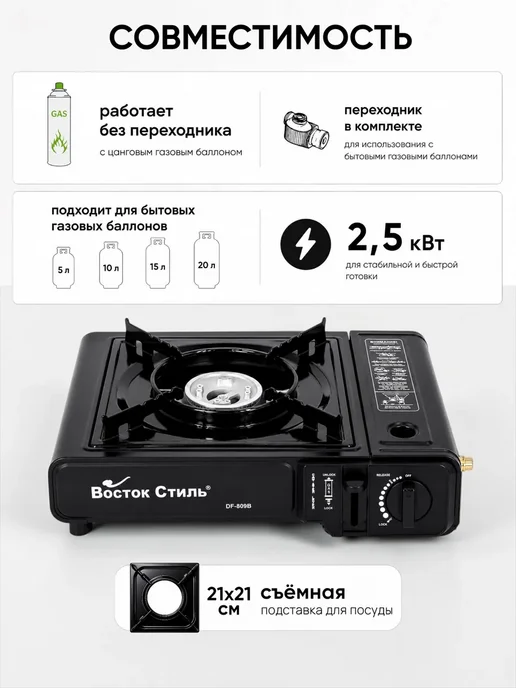 Газ походный, черный, фото 2