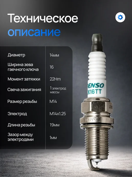 Свечи зажигания иридиевые DENSO IK16TT 4 шт., 4 шт, фото 2