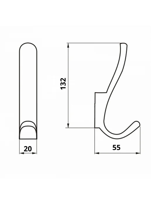 Zerod Крючок мебельный, хром, 1 шт, 1 шт, фото 5