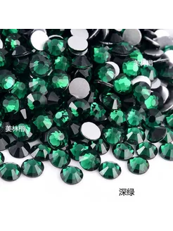 Стразы SS16 холодной фиксации Emerald,144 шт