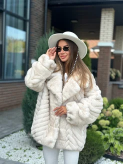 Шуба короткая молочная экомех 70см Yana FURS 253818414 купить за 13 659 ₽ в интернет-магазине Wildberries