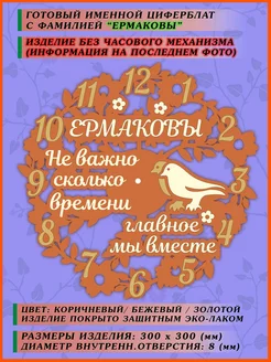 Часы именные (циферблат) с фамилией "Ермаковы" 30 см АПЕЛЬСИН МАРКЕТ 253876087 купить за 1 680 ₽ в интернет-магазине Wildberries