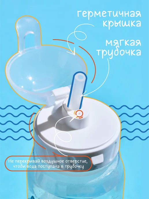 refillme Бутылка для воды спортивная детская для девочек Феи Винкс, голубой, фото 3
