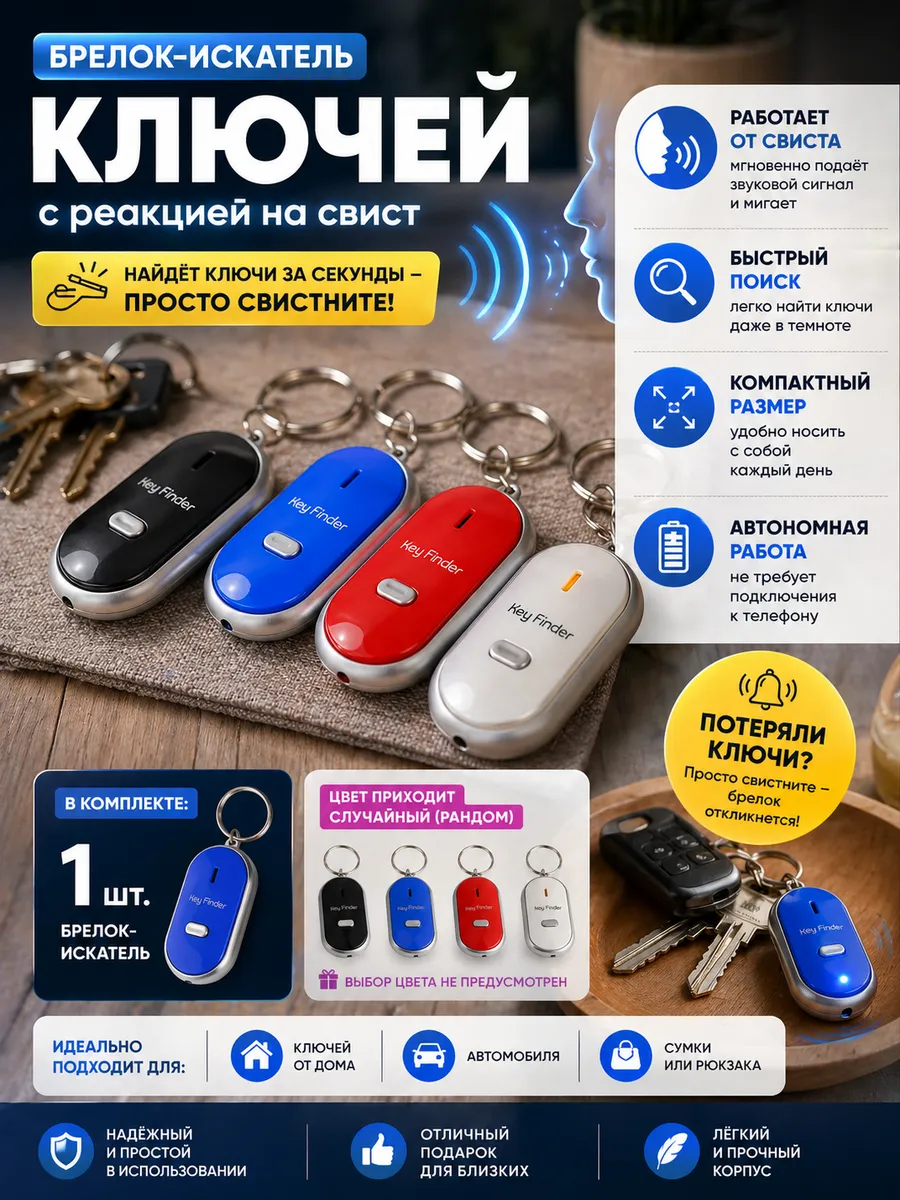 Брелок для ключей с функцией поиска