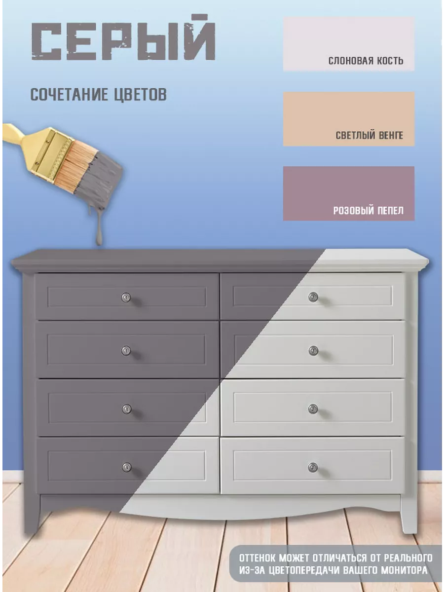 Краска для мебели и декора,серый фото 2