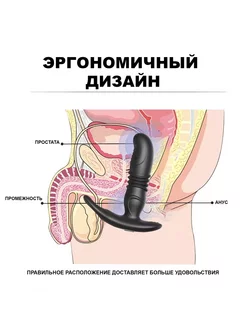 Черный вибромассажёр простаты,10 режимов вибрации