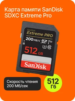 Карта памяти Extreme Pro SDXC UHS-I Class 3 V30 (200 SanDisk 254205020 купить за 11 285 ₽ в интернет-магазине Wildberries