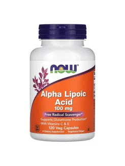 Альфа-липоевая кислота, Alpha Lipoic Acid 100 мг, 120 капсул