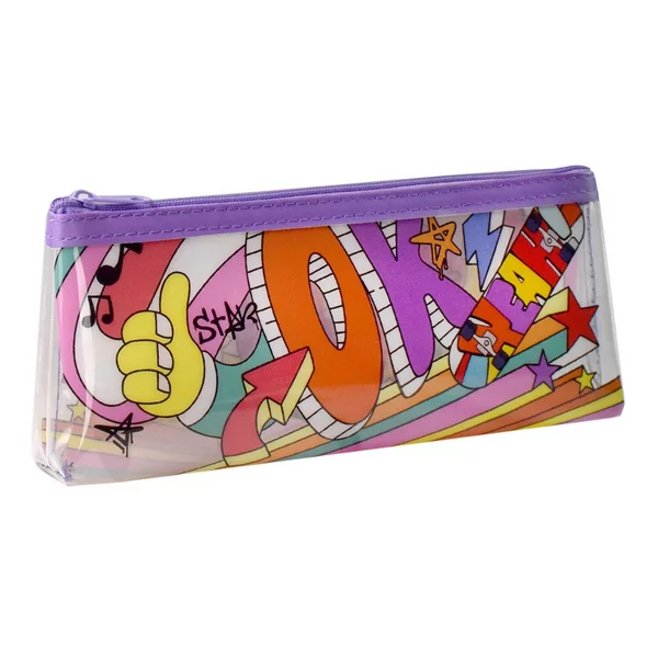 Пенал мягкий, Феникс Стикеры Тпу белый/фиолетовый